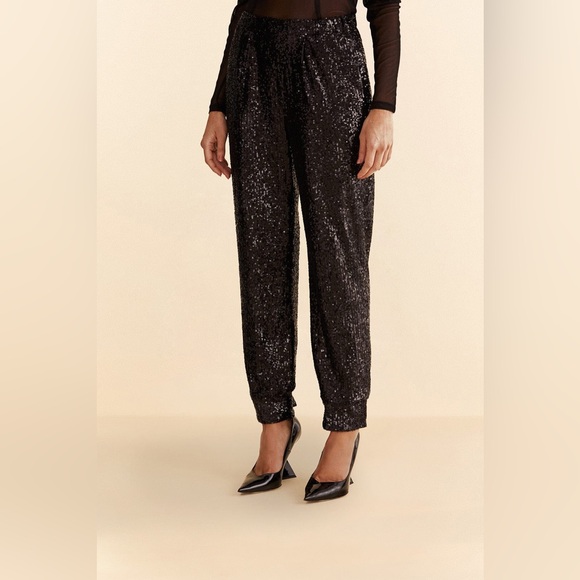 Farm RiO Sequin Pajama Pants XXS Black - Picture 3 of 9